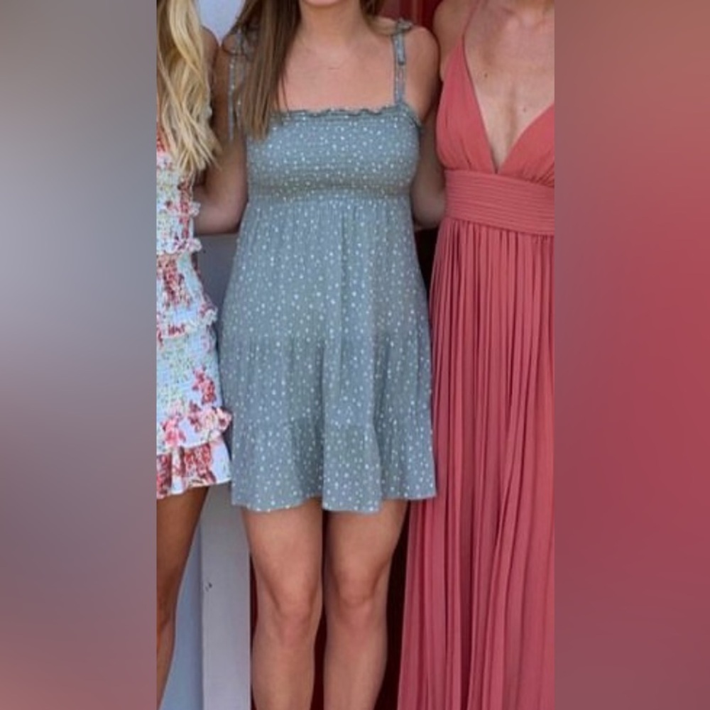Abercrombie & Fitch Gray Polka Dot Mini Dress
